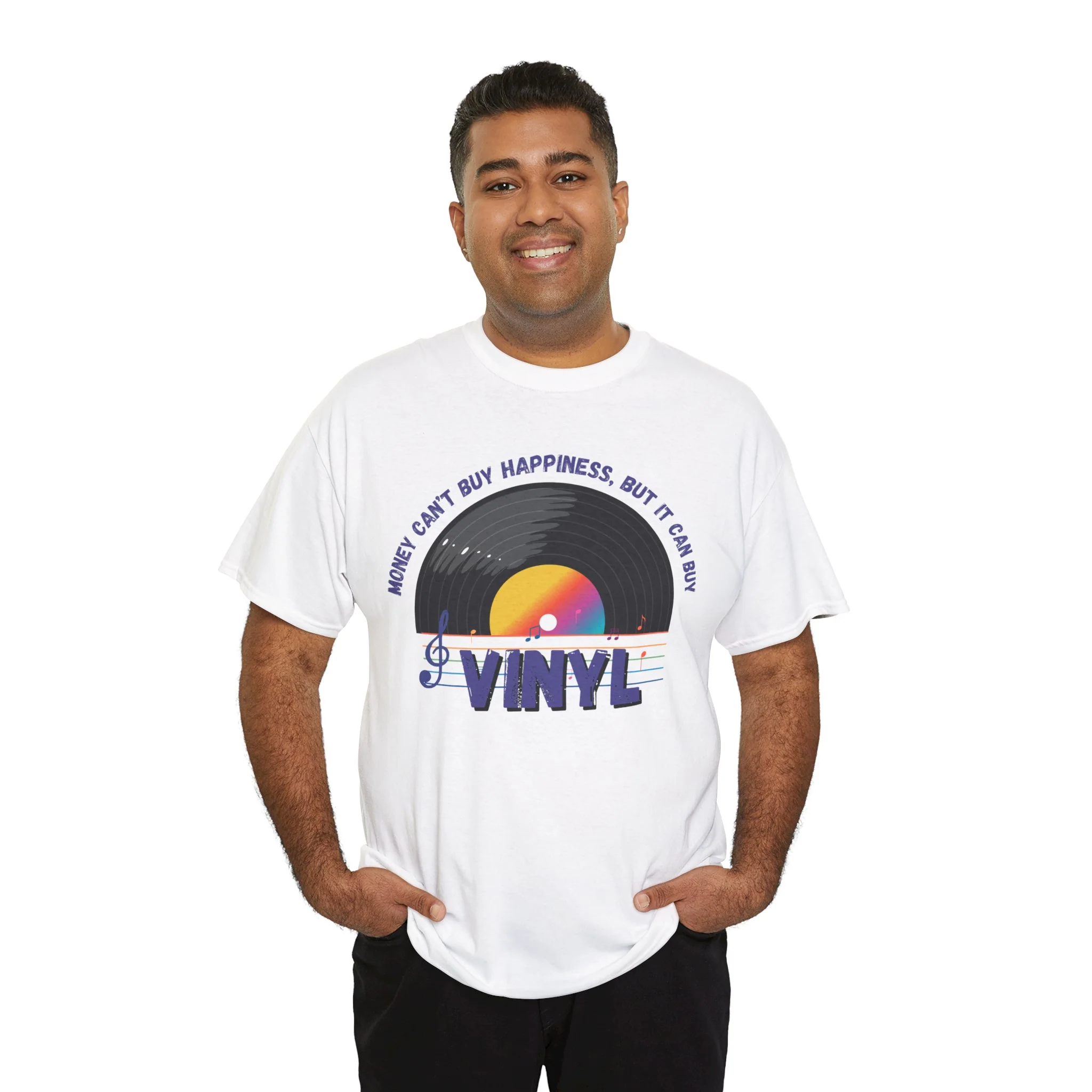 'Money Can't Buy Happiness, But It Can Buy Vinyl' Men's T-Shirt - Image 6